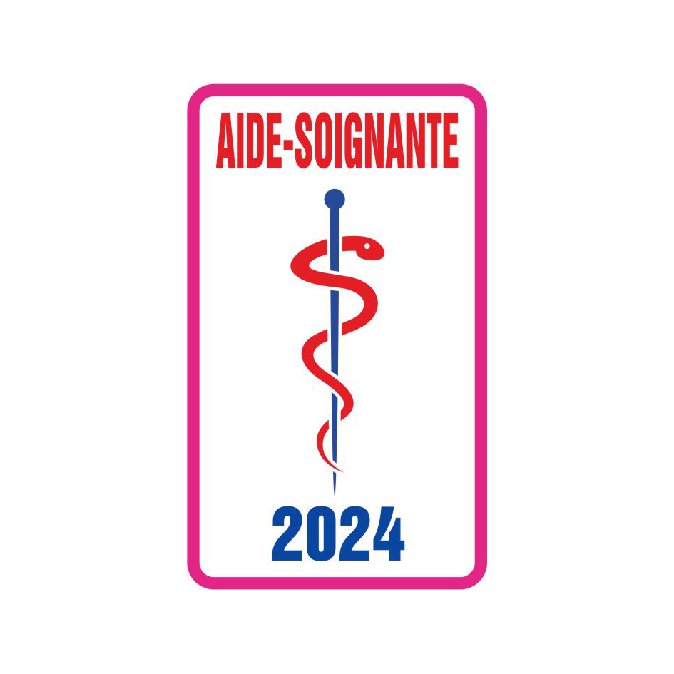 Caducée Aide Soignant 2024 + pochette adhésive